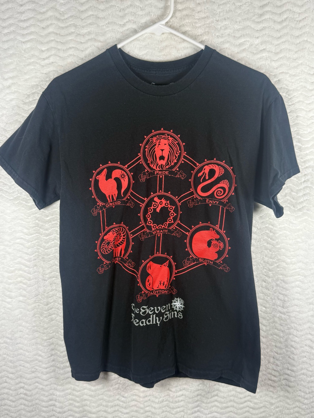 Black Seven Deadly Sins Short Sleeve Graphic Tee